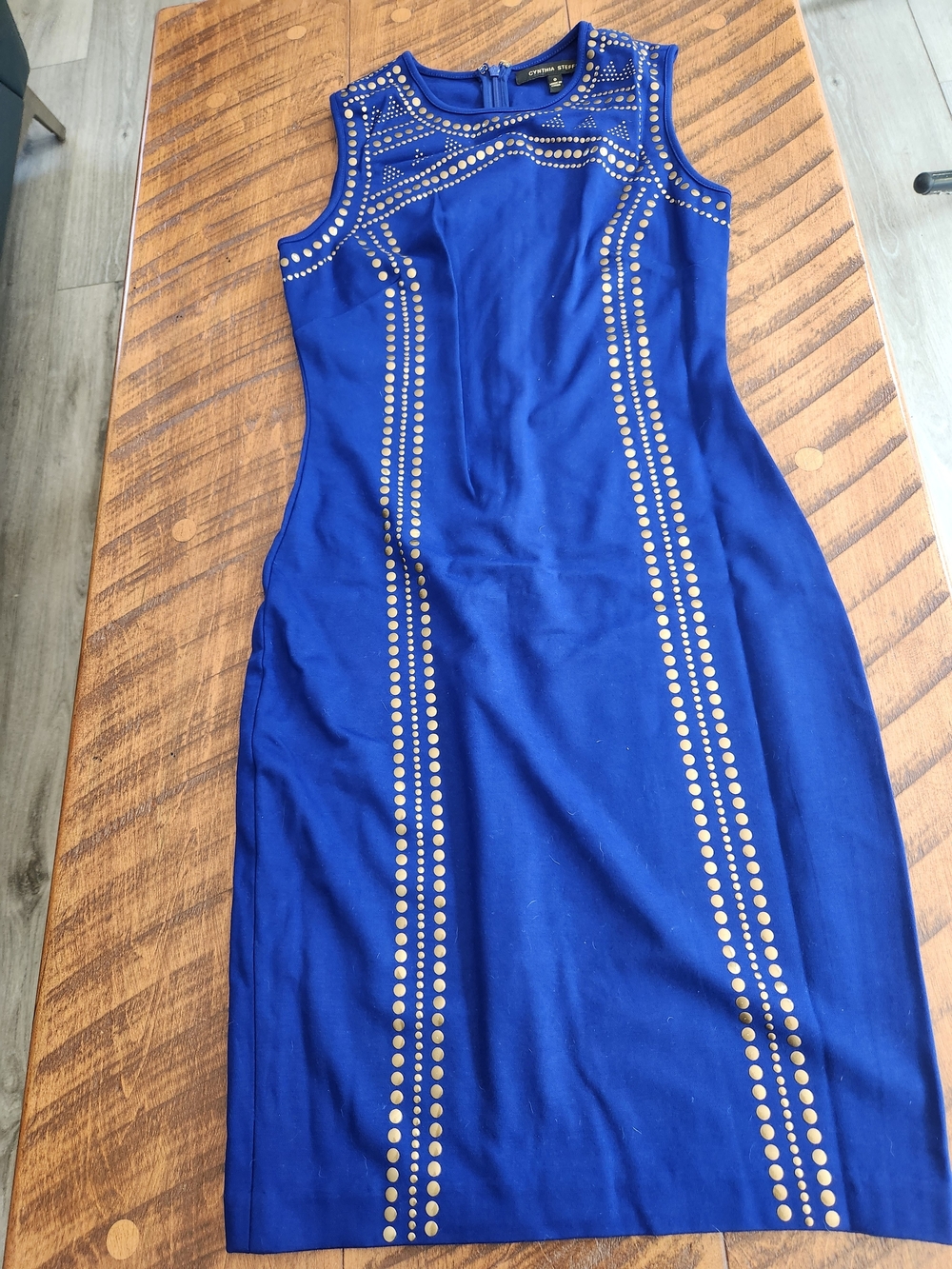 Cynthia Steffe Royal Blue Studded Sleeveless Midi Dress